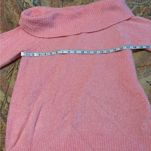 Lilly Pulitzer Barrymore Sweater Off The Shoulder Cowl Neck Boucle Pink Size L - Picture 6 of 6